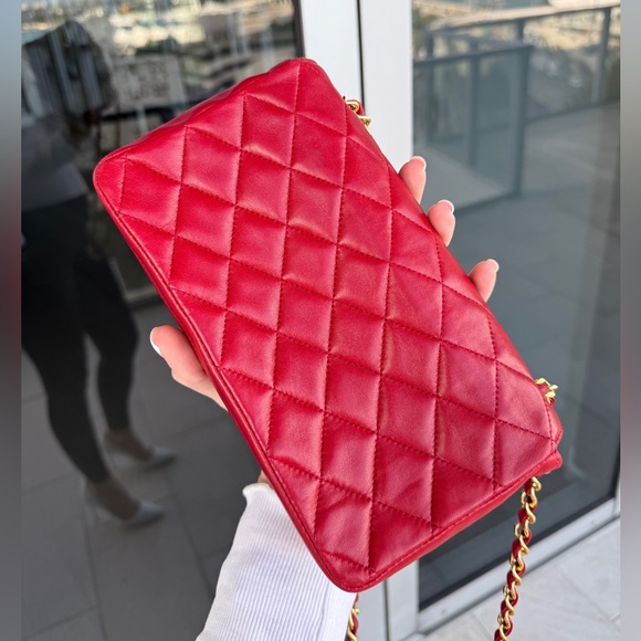 LOT 1800 24K gold plated CHANEL vintage XL CC rectangular flap 1989-1991 - Picture 10 of 17